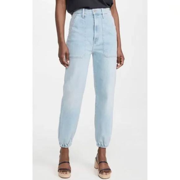 MOTHER Wrapper Patch Springy Ankle Jeans - Chill Pill - Blue - Size 29 - Picture 1 of 9